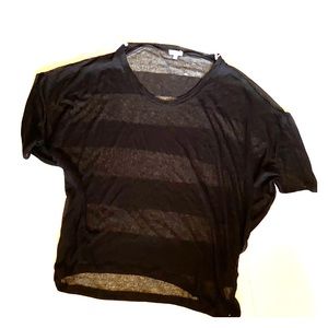 Splendid NWOT Sheer Black Striped Top Batwing